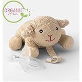 Organic Pacifier Holder with Orthodontic Infant Pacifier &amp; Microwaveable Soothie &amp; Natural Teether &amp; Pacifier Clip - PureLittle Sheep: Organic Pacifier Animal Stuffed with Natural Material