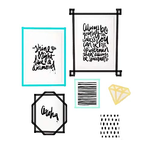 Black Masking Tape Painters Tape 1 1/2 3/4 2 inch x 33yds 4 Rolls Multi Size Adhesive Wide Thin