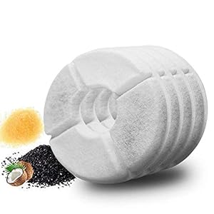 Haofy Filtros de Fuente de Agua para Gatos/Perro, Paquete de 4 Algodón Activado carbón Filtros Reemplazo para Bebederos Automáticos de Fuente de Agua para Mascotas