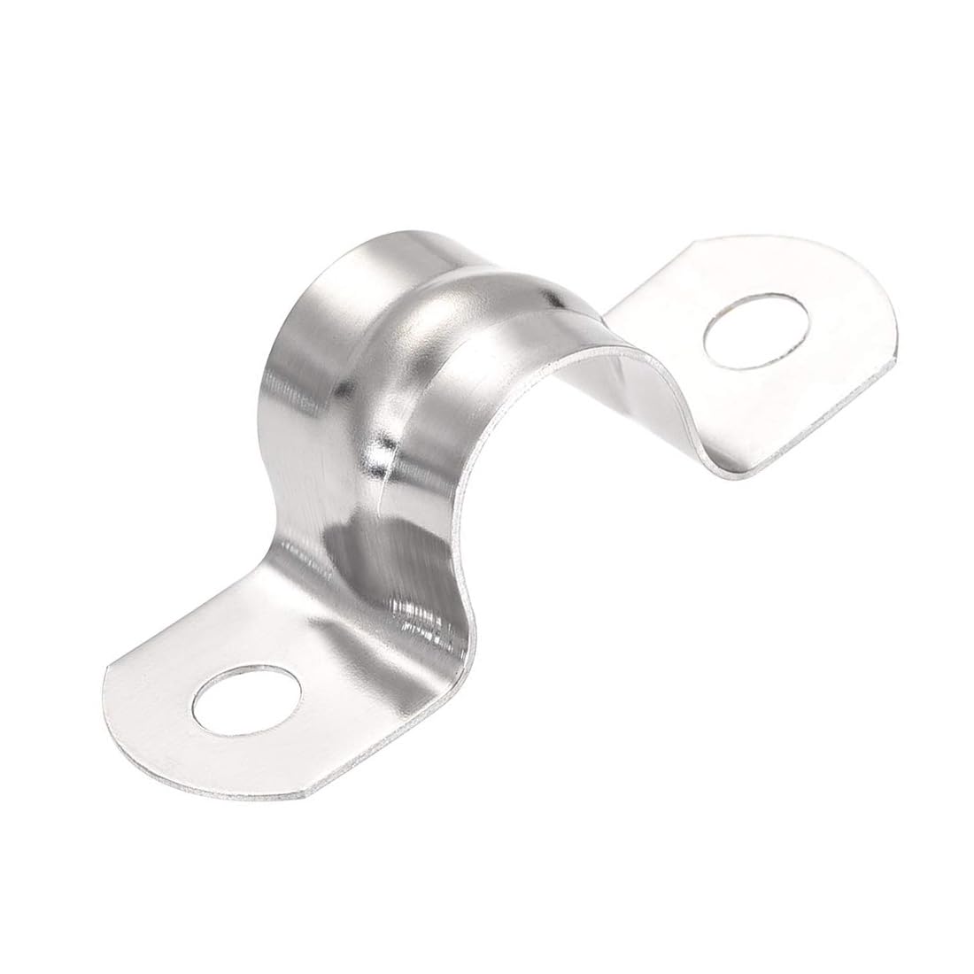 MACHSWON 15mm(0.6") Rigid Pipe Strap 2 Holes U Bracket Cable Clamp, 201 Stainless Steel Tension Tube Clip Conduit Clamp Hanger 25pcs