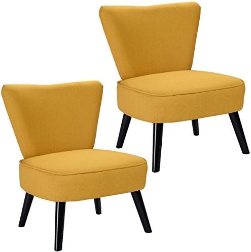 Kize2016 Set of 2 Armless Accent Dining Chair Modern Living Room Furniture Fabric Wood