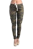 Women's Solid Skinny Cargo Jogger Pants RJH380 - J9G