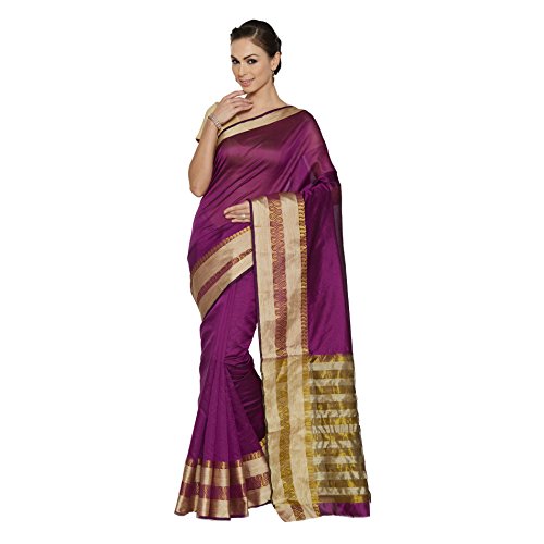 Viva N Diva Magenta Banarasi Art Silk Saree With Unstitched Blouse Piece