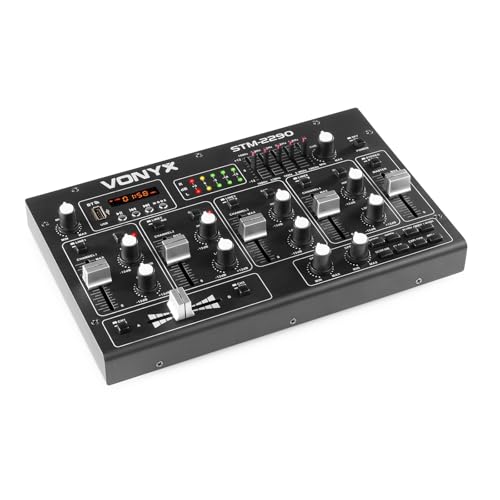 Vonyx Stm2290 Table De Mixage Dj 8 Canaux, Entrée Usb Et Sd, Bluetooth, 8 Effets Sons Individuels, Equalizer 5 Bandes, Entrée Micro Et Sortie Casque, Ecran LCD