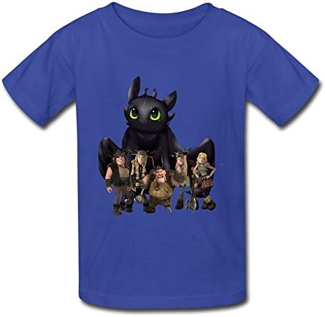 Age 7-16 Kid's How To Train Your Dragon Toothless 100% Cotton Tee Shirt S RoyalBlue