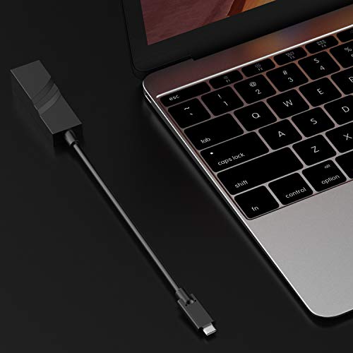 USB C to Ethernet Adapter, Portable 1-Gigabit Network Hub, 10/100/1000 Mbps, for MacBook Pro 2016/2017/2018, Chromebook, XPS, Galaxy S9/S8, and More