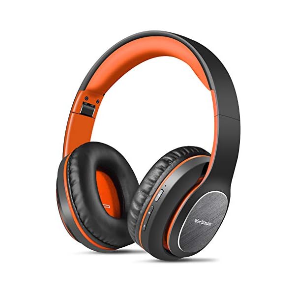 Wireless-Headphones-Over-Ear-WorWoder-50-Hrs-Playtime-Bluetooth-Headphones-Foldable-Hi-Fi-Stereo-Soft-Earmuffs-Light-Weight-Built-in-HD-Mic--Wired-Mode-for-Cellphone-PC-TV-Black-Orange WorWoder Wireless Headphones Over Ear, 80 Hours Playtime Bluetooth Headphones, Hi-Fi Stereo Sound with Microphone…