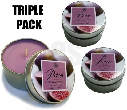 Prices Fresh Fig Scented Aromatherapy Candles in Tin – Triple Pack by Prices
