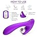 Juntame Clitoral Vibrator, 2 in 1 Sex Toy Clitoris G spot Stimulator Tongue Vibrator Clit Dildo for Women Couples with 10 Licking & 9 Vibrating Modes Waterproof Rechargeable - Purple