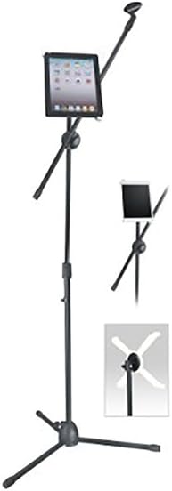 New Jersey Sound Black Microphone Boom Arm Stand inc. tablet housing