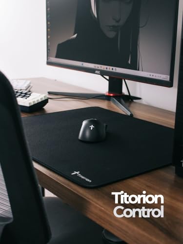 Mouse Pad Gamer Control Profissional 49x42 Deskpad Hexágono Branco Preto Liso Ergonômico - Titorion (Preto)
