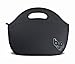 BYO by BUILT NY Rambler Neoprene Lunch Bag, Black with pink zipper and interior