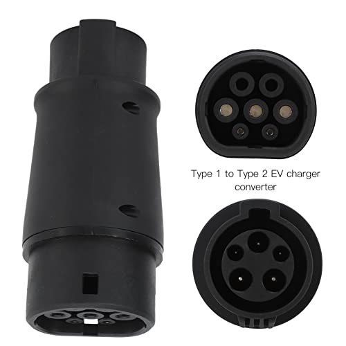 Bnineteenteam Conector de Cargador EV, Adaptador de Carga EV 16A/32A 240V de Universal para Vehículos Eléctricos Tipo 1 a Tipo 2 Protección IP54