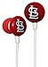 iHip MLF10169STL MLB St. Louis Cardinals Printed Ear Buds, Red/Yellow