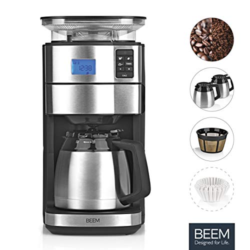 BEEM FRESH-AROMA-PERFECT II Filterkaffeemaschine mit Mahlwerk - Duo Thermo | Edelstahl, 2 Isolierkannen, 24h-Timer, 1… – Bild 3