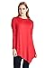 82 Days Women'S Rayon Span Long Sleeves Handerchief Hemline Tunic - Solid