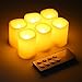 Kohree Realistic Battery-Powered Flameless Pillar Candles, Unscented Ivory Votive LED Candles with Remote Control and Timer, Batteries Included, 6 Piece