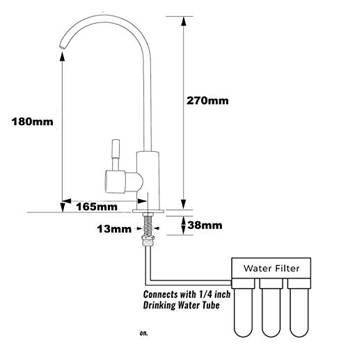 Ufaucet Modern Best Stainless Steel Brushed Nickel Kitchen Bar Sink Drinking Water Purifier Faucet, Commercial Water Filtration Faucet