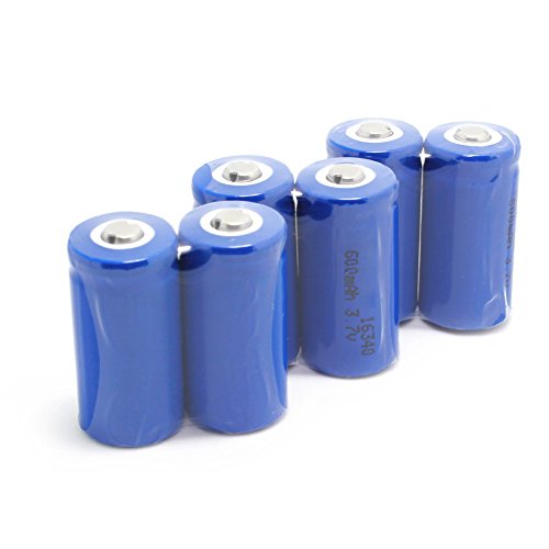 SEPEREXÂ® 6PCS 1Word 600mah 3.7V CR123A 16340 Li-ion Rechargeable Batteries for Flashlight Photo Camera Toys