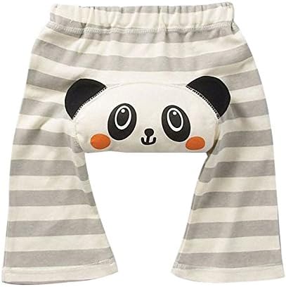 Gray Panda Stripe Baby PP Pants Boy Girl Infant Autumn Tights Animal Trousers 6-12Month