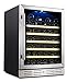 Kalamera 24'' Wine Cooler 54 Bottle Single Zone Touch Control Built-in with Tempered Glass Door and Temperature Memory Function