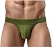 YuKaiChen Men's Briefs Seamless Underwear Low Rise Bikini Bulge Enhancing Army Green Medium