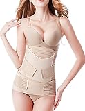 Postpartum Belly Wrap 3 Belts in 1, Postnatal Band Post C Section Recovery Girdle Binder Nude