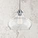 Linea di Liara Ariella Ovale Farmhouse Glass Pendant Lighting for Kitchen Island Modern Brushed Nickel Large Pendant Light Hanging Light Fixture with Clear Blown Glass Shade, UL Listed
