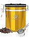 Coffee Gator Stainless Steel Container - Canister with co2 Valve and Scoop - Medium, Gold