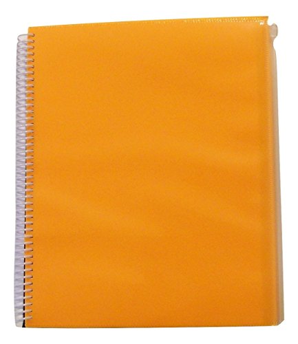 Carolina Pad Studio C Zip-it Notebook with Zipper Pouch Cover ~ Neon Orange (8.5" x 11"; 90 Sheets, 180 Pages; Wide Rule)