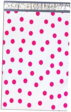 6" x 9" Designer Series -FLAT Poly Mailers, Self Sealing Envelopes (400, Pink PolkaDot)
