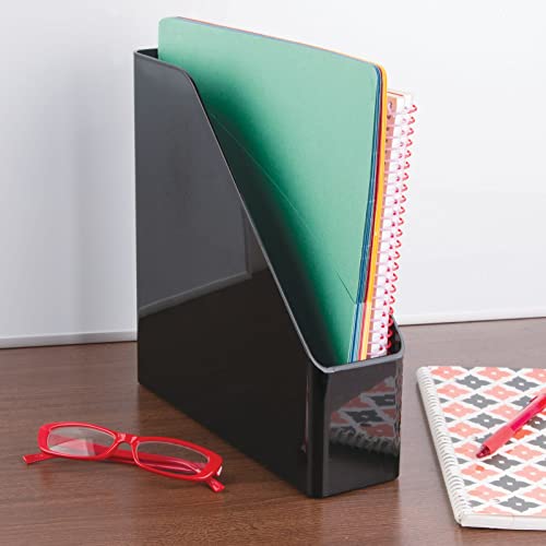 mDesign Plastic Slim Vertical File Folder Bin Storage Organizer with