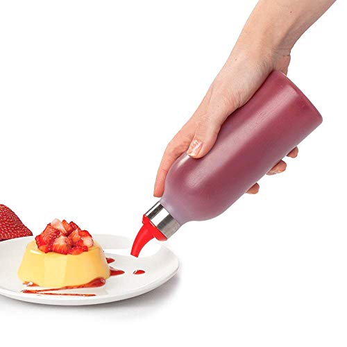 4 Pack Sauce Ketchup Bottles - 15 OZ Plastic Squeezing Bottle with Tips - Perfect for Ketchup, Sauces, Dressings, BBQ, Condiments, Arts and Crafts - BPA Free