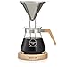 Osaka Pour-Over Coffee Dripper with Wood Stand - Full Brewing Set for a Homemade Pourover - 20oz. Capacity. 