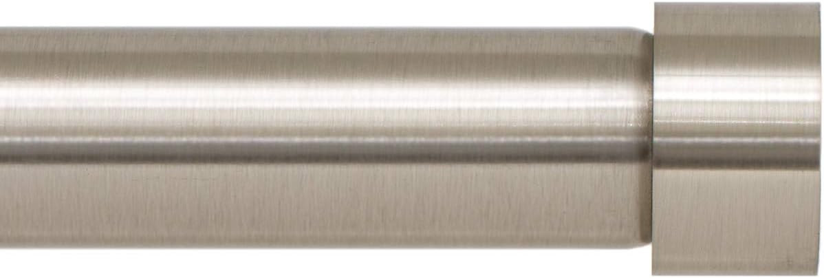 Window Treatment Hardware - Ivilon Drapery Window Curtain Rod - End Cap Style Design 1 Inch Pole. 48 to 86 Inch Color Brushed Nickel