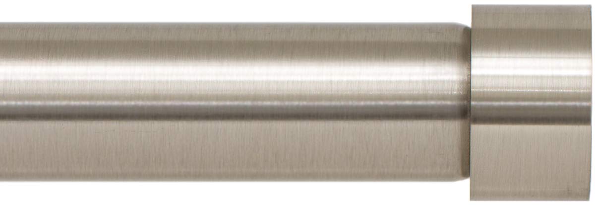 Ivilon Side Window Curtain Rod - End Cap Style Design 1 Inch Pole. 16 to 28 Inch Color Brushed Nickel