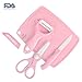 Lehoo Castle Ceramic Knife, Ceramic Scissors Baby Food, Fruit Peeler and Cutting Board 4 pcs Kitchen Set, Stainless Baby Scissors with Cover, Portable Safety Food Cutter (Pink)
