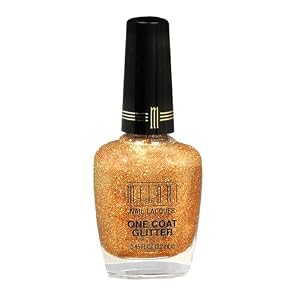 Image of Milani One Coat Glitter Nail Lacquer, Gold Glitz 525 0.45 fl oz (13.2 ml)