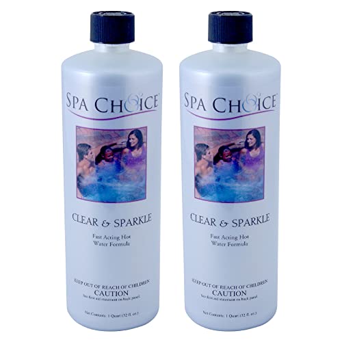SpaChoice 1-Quart 2-Pack Premium Clear and Sparkle Hot Tub Clarifier, Spa Clari…