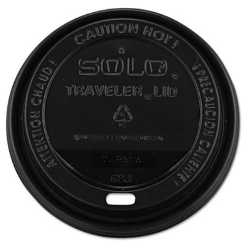 Traveler Drink-Thru Lids, 10-24oz Cups, Black