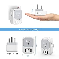 TESSAN South Africa Power Adapter, Type M Travel
