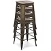 Best Choice Products 24in Metal Industrial Distressed Bar Counter Stools w/Wooden Seat Top, Set of 4, Copper