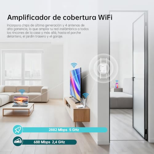 PLERY WiFi 7 Repeater BE3600 Dual Band WiFi Signal Amplifier 5G/2.4G up to 3600Mbps, Long Range WiFi Repeater with Gigabit, MLO and 4K-QAM Port, Compatible with EasyMesh and All Routers