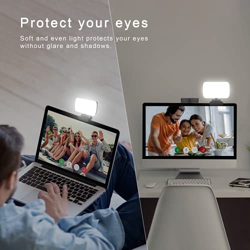 sylvwin Video Conference Lighting,Webcam Light with 3 Light Modes and Stepless Dimming,Zoom Call Lighting for Video Recording/Live Streaming/Remote Working/Online Meeting& Laptop Video Conferencing
