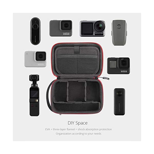PGYTECH Mini Tragetasche für Gopro Hero 11/10/9/8/7 und DJI OSMO 3 Taschenzubehör, multifunktionale Fototasche 192 x 140… – Bild 3