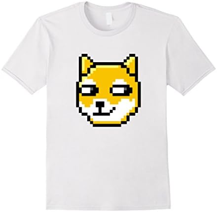 Mens Funny Doge dog smiling cute face emoji T-shirt 3XL White