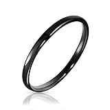 Bling Jewelry Tungsten Black Unisex Ring 2mm