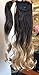 Wavy Wrap around Ponytail Brown Blonde Ombre Hair Extensions 20 inches Long Hairpiece for Women Girl Gift (20 Inch (Pack of 1), Wavy- Dark brown/sandy blonde)