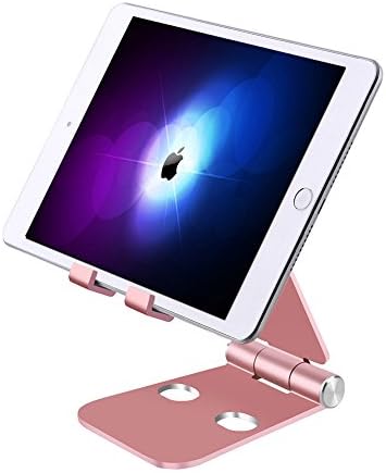 Cell Phone Tablet(4-10’’) Video Game Stand,DILITEC Universal Metal Foldable Phone Stand for Kindle Sony XZ LG V20 G5 G6 Moto Z2 Play z2 Play Google Pixel 2 -Rose Gold