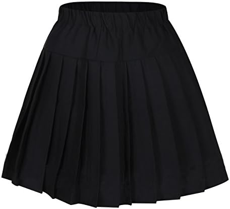 BGDK Cotton Ribbed Panel Skirt for Women - Knee Length Pleated